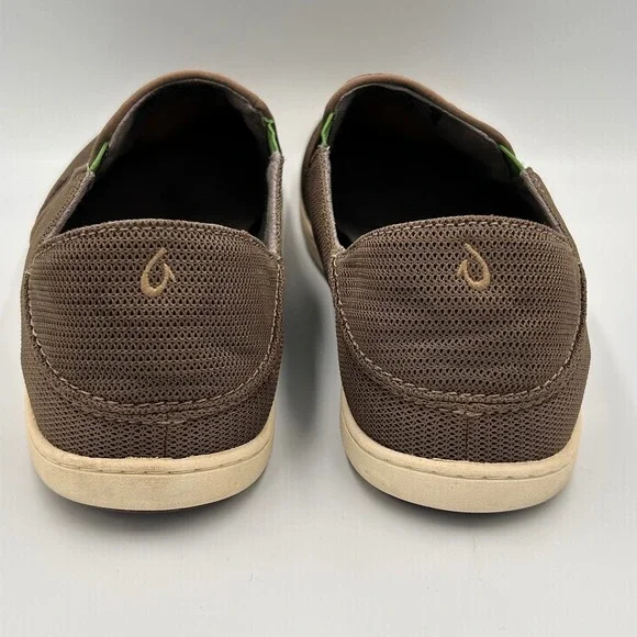 OluKai Nohea Mesh Mens Slip On Shoes Brown Dark Wood 10188-13AP Size 14 - Picture 4 of 8